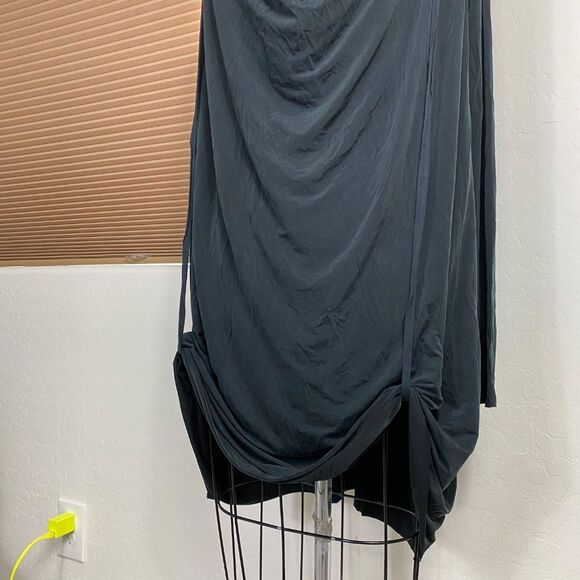 ALLSAINTS Amei 10 black cowl neck draped mini dress - Picture 5 of 8